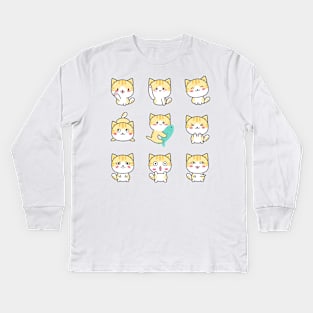 Cats moods Kids Long Sleeve T-Shirt